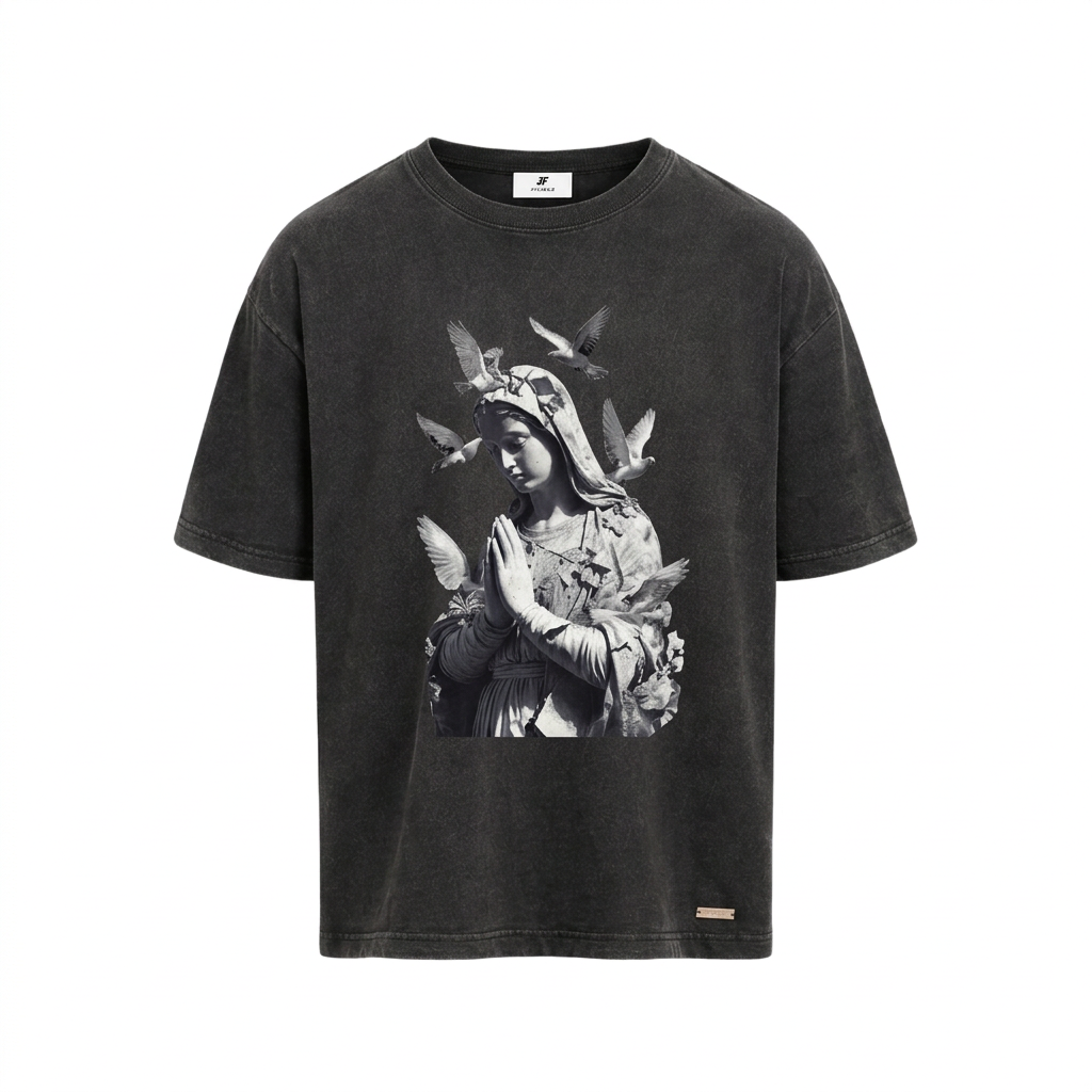 T-shirt Grâce 2 FITJEEZ noir, vue de face sur fond blanc