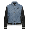 Varsity Denim Jacket FITJEEZ, vue de face sur fond blanc