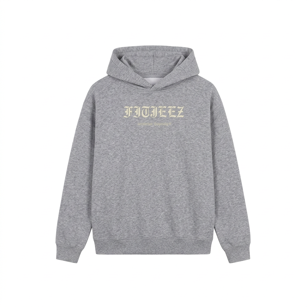 Hoodie Marie Magdala FITJEEZ gris, vue de face sur fond blanc