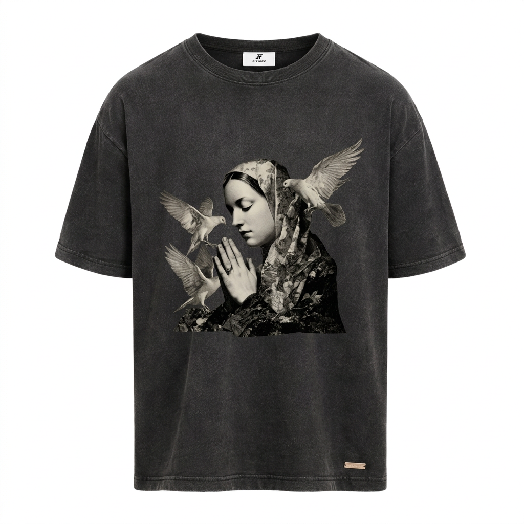 T-shirt Grâce 1 FITJEEZ noir, vue de face sur fond blanc