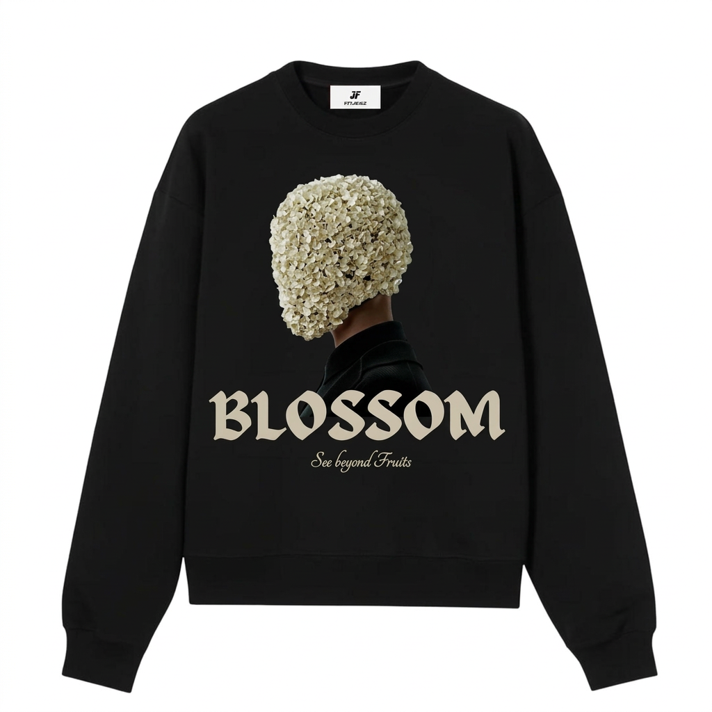 Sweat Blossom FITJEEZ noir sur fond blanc