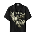 Chemise Angel Vision FITJEEZ noire, vue de face sur fond blanc