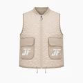Gilet matelassé Pure Utility FITJEEZ beige, vue de face sur fond blanc