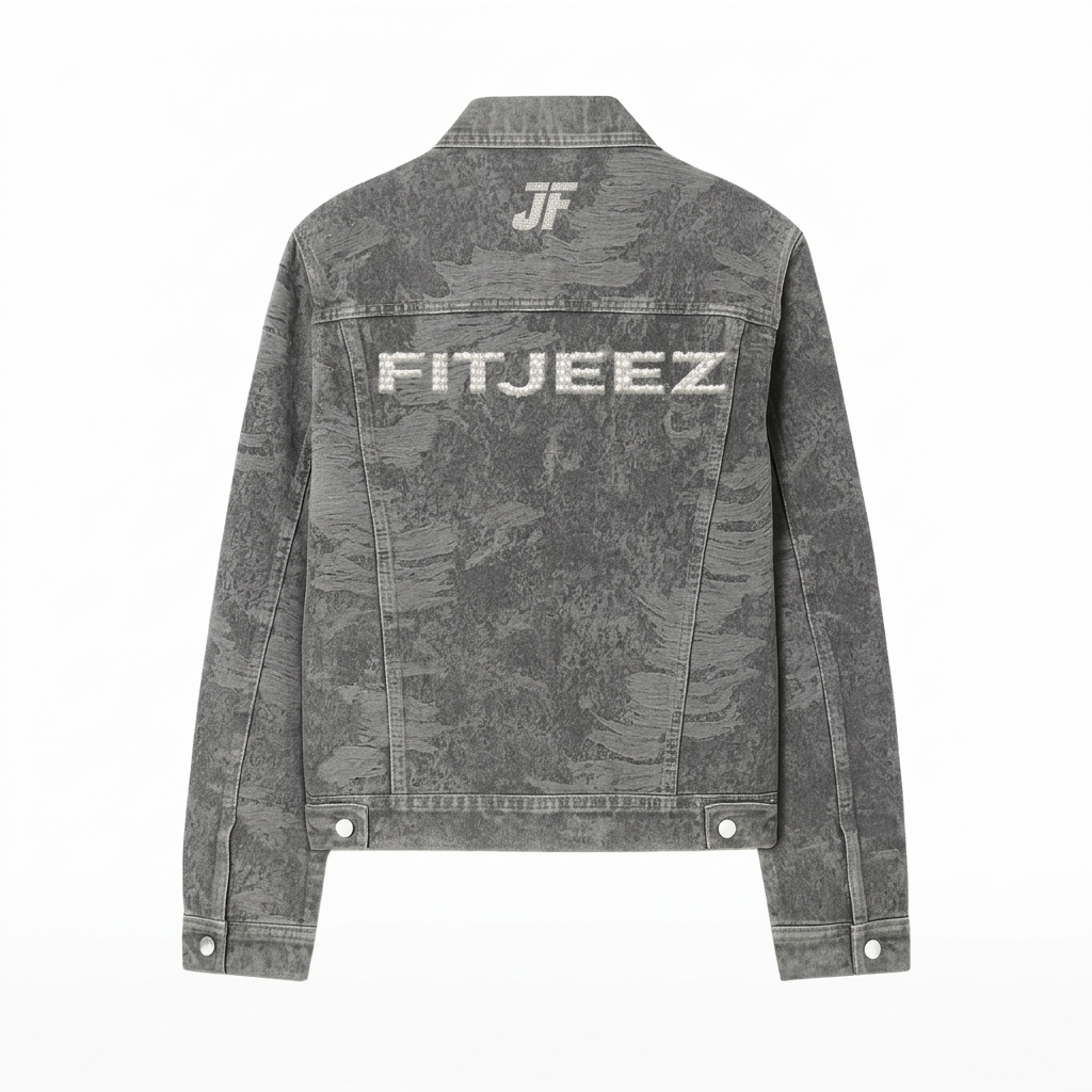 Veste Stone Grey FITJEEZ, vue de dos sur fond blanc